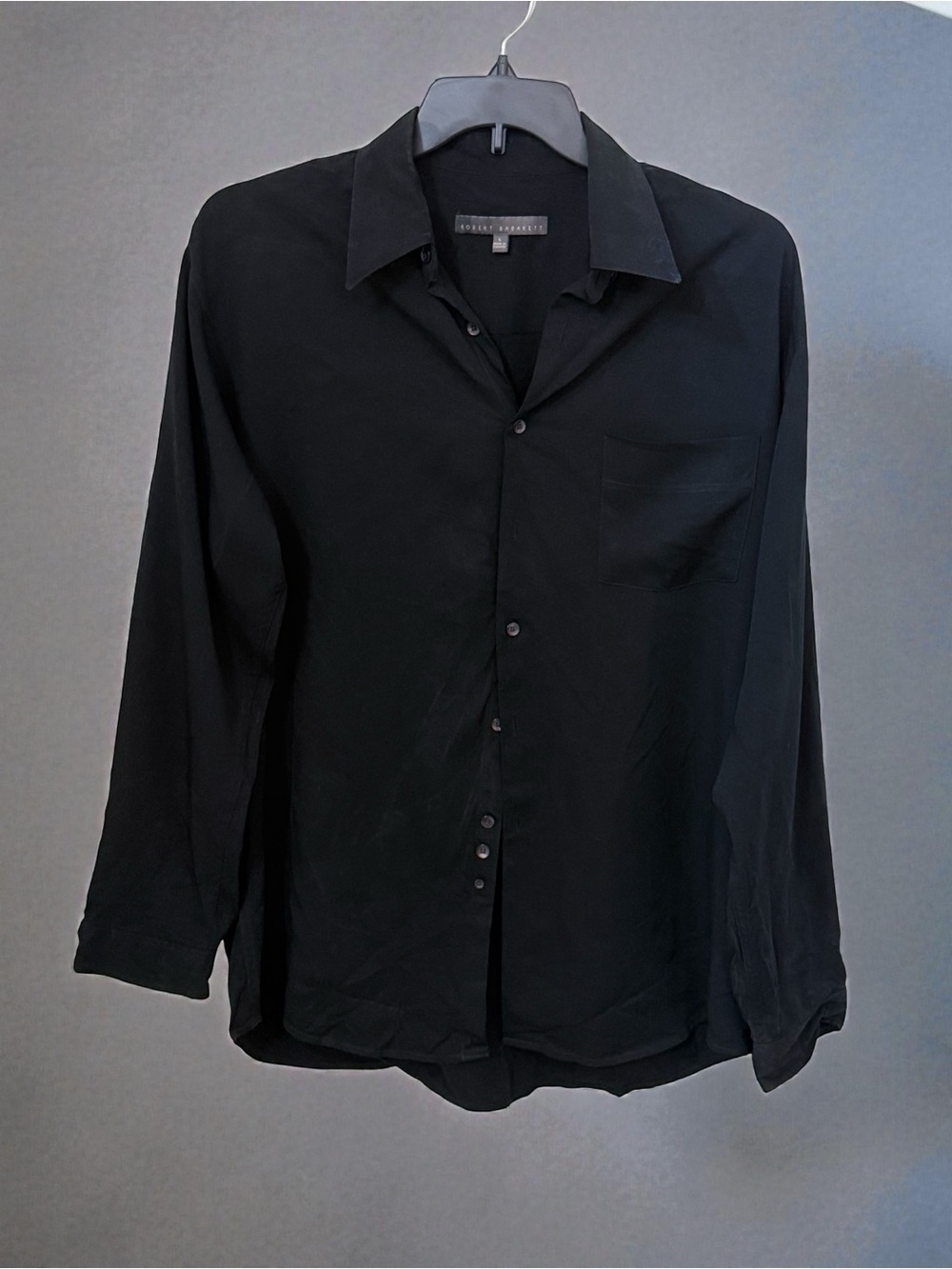Robert Barakett Men's Black Long-Sleeve Button-Up Shirt